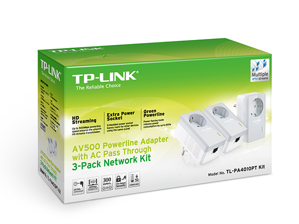 Kit de 3 Adaptateurs CPL AV500 avec prise intégrée